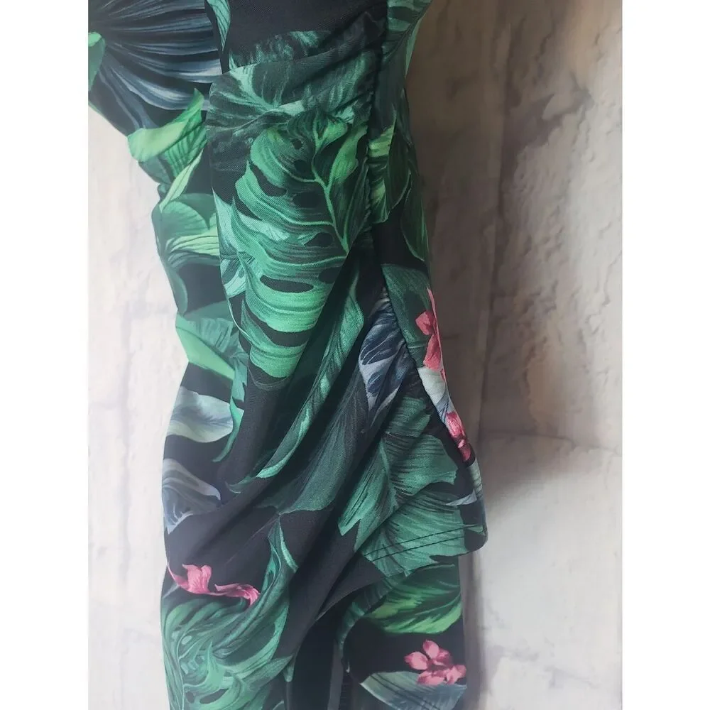 KONA SOL One Piece Swimsuit Tropical Print Small
